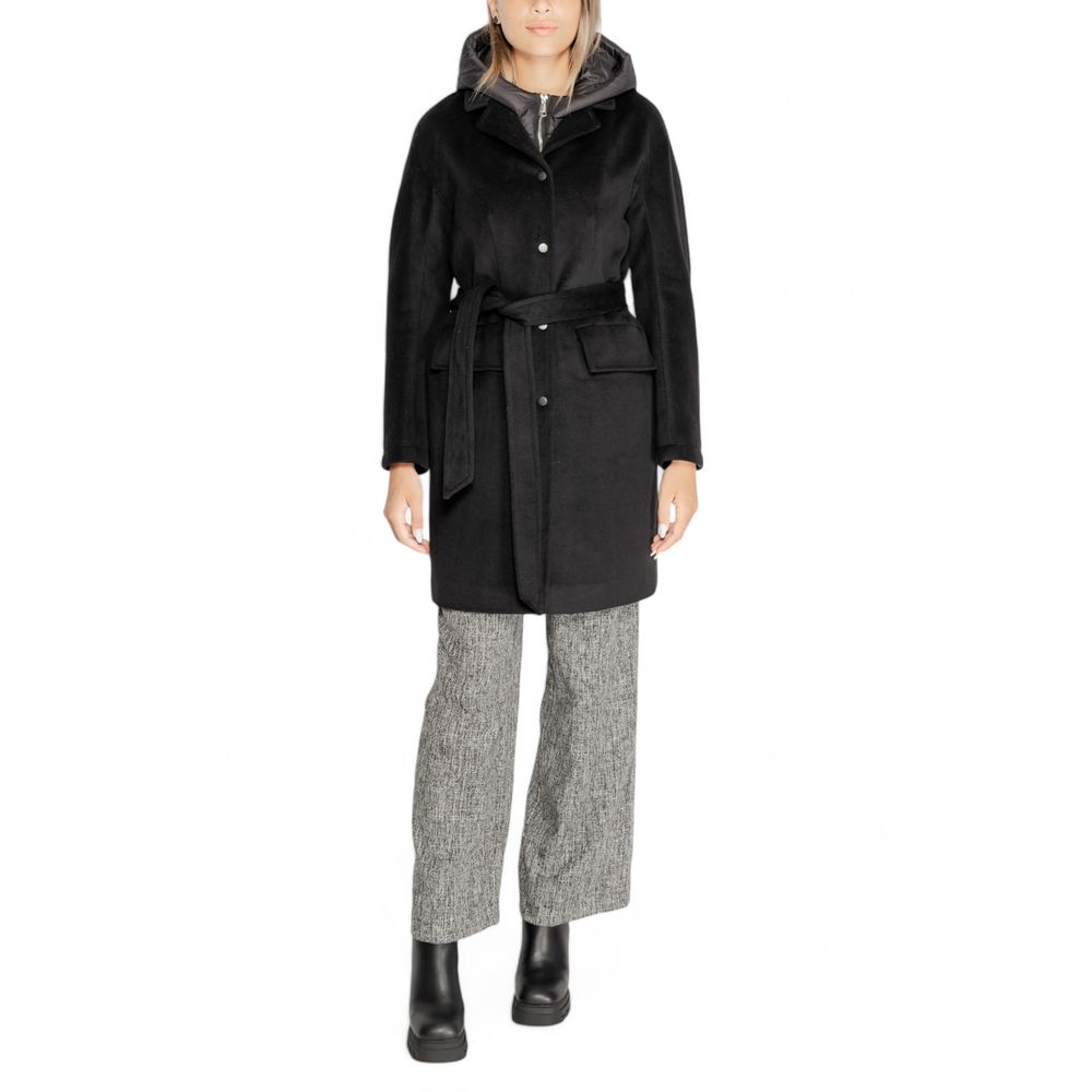 Cleré Schwarzer Polyester-Mantel